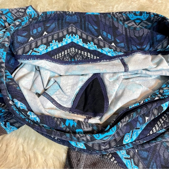 ALO Yoga Mid-Rise Goddess Ribbed Leggings Blue and Gray Size Medium - Picture 5 of 7